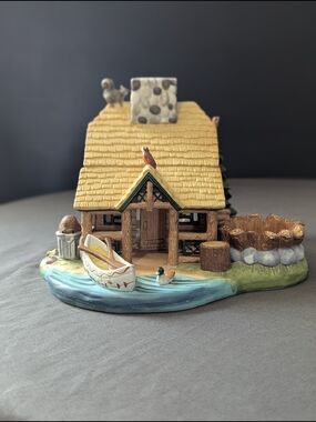 PartyLite Gone Fishin' Vacation Tea Light House Cabin Retired